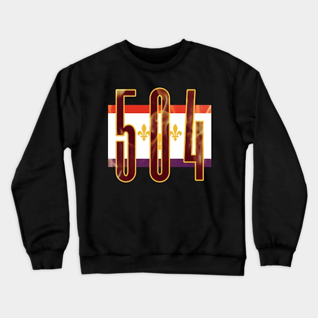 504 Flag Fire 1 Crewneck Sweatshirt by AMewseMedia